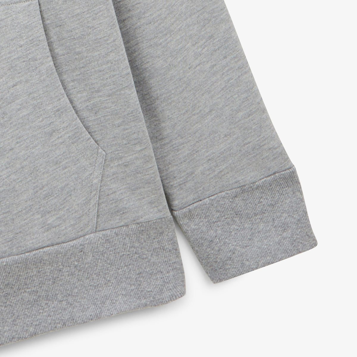 Grey hoodie with drawstrings