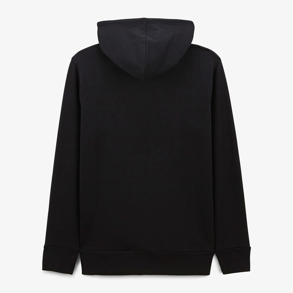 Black hoodie with drawstrings