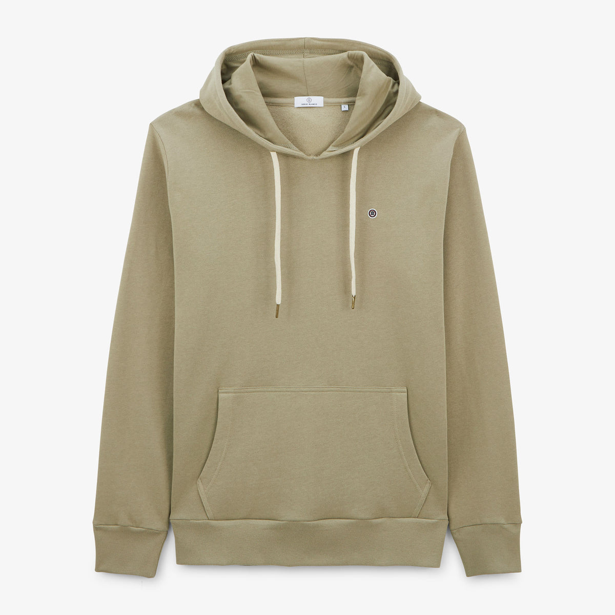 Light khaki hoodie with drawstrings