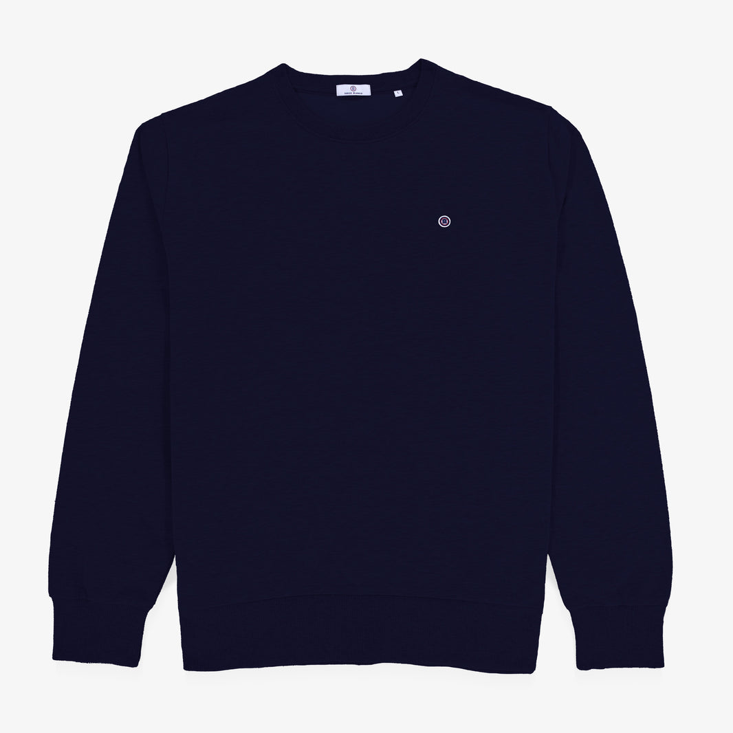 Sweat col rond Swim en coton bleu marine