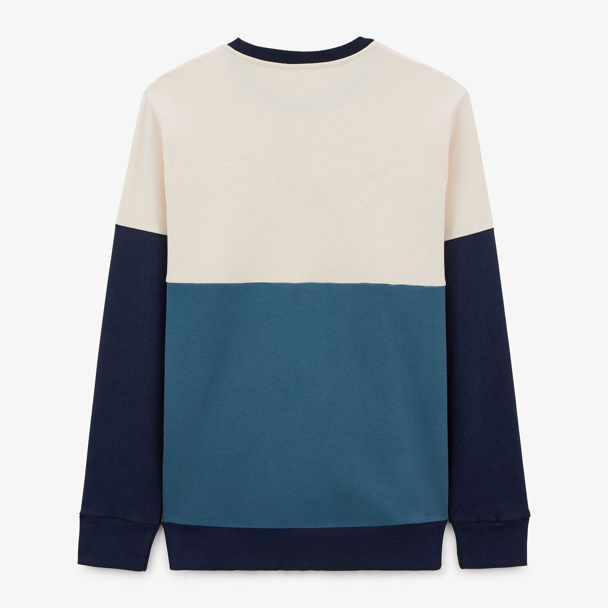 Pastel tricolor round neck sweatshirt