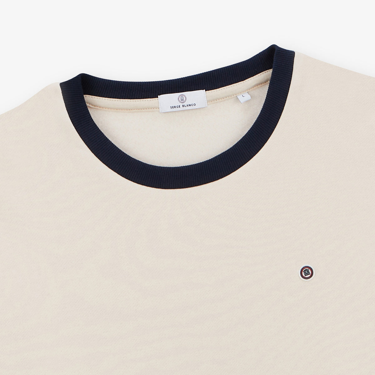 Pastel tricolor round neck sweatshirt