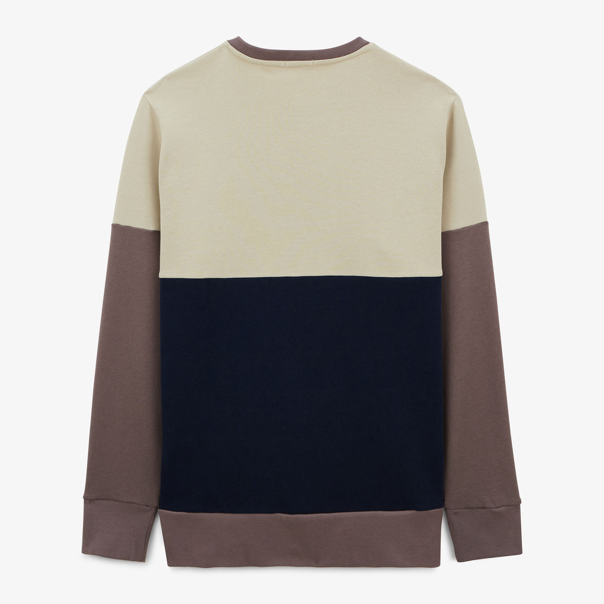 Cement tricolor round neck sweatshirt