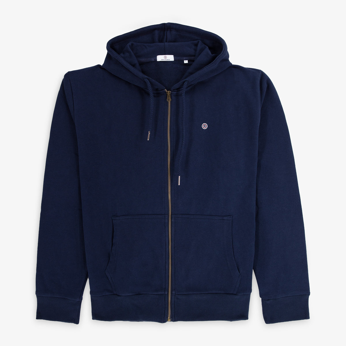 Sweat à capuche zippé Seydina en coton molletonné bleu marine