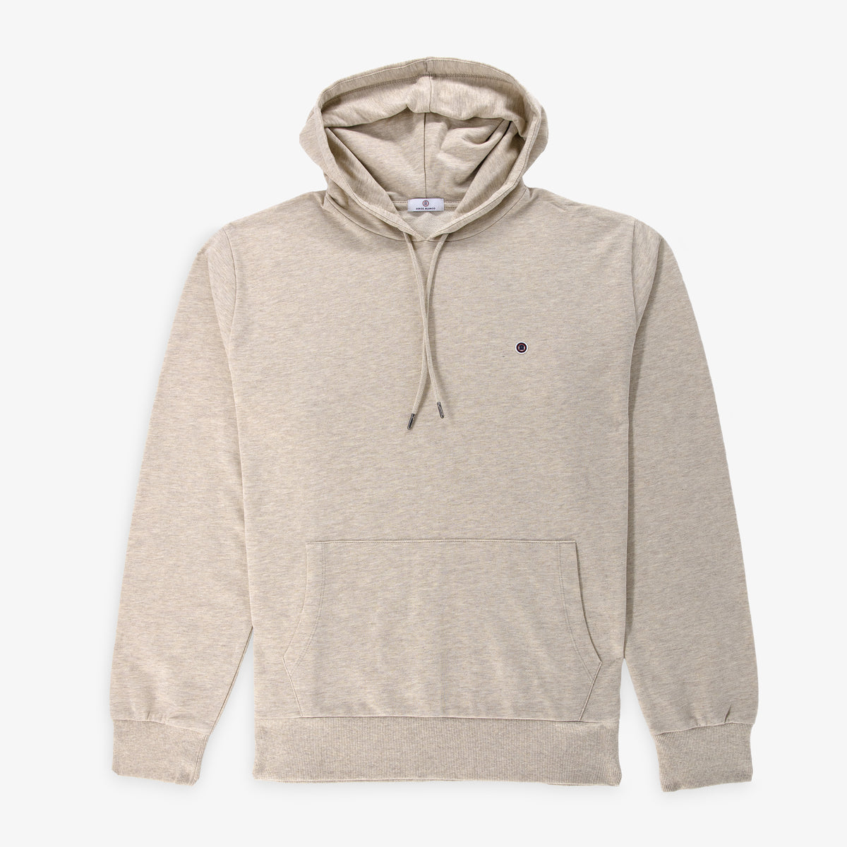Sweat à capuche Singap en molleton gratté beige chiné