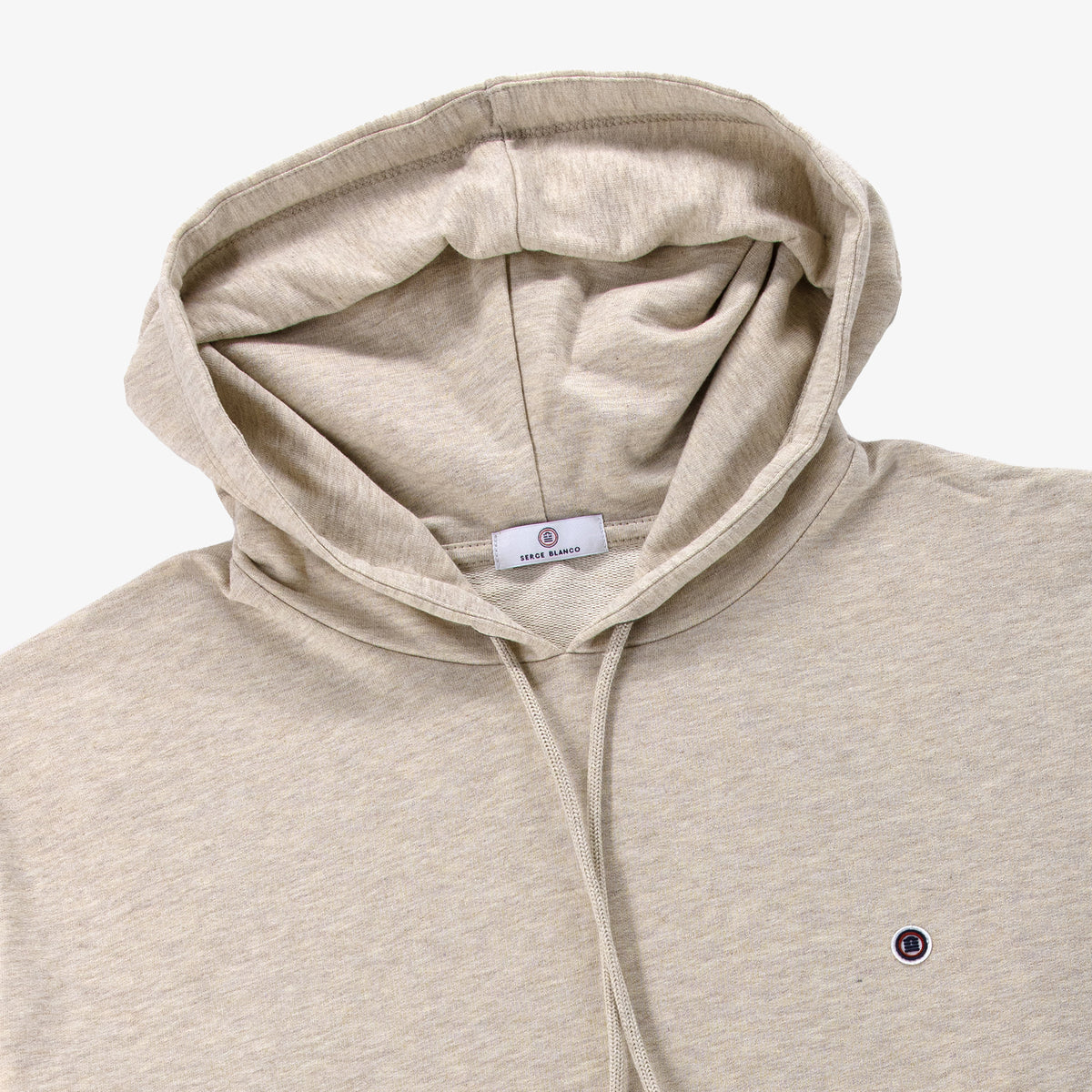 Sweat à capuche Singap en molleton gratté beige chiné