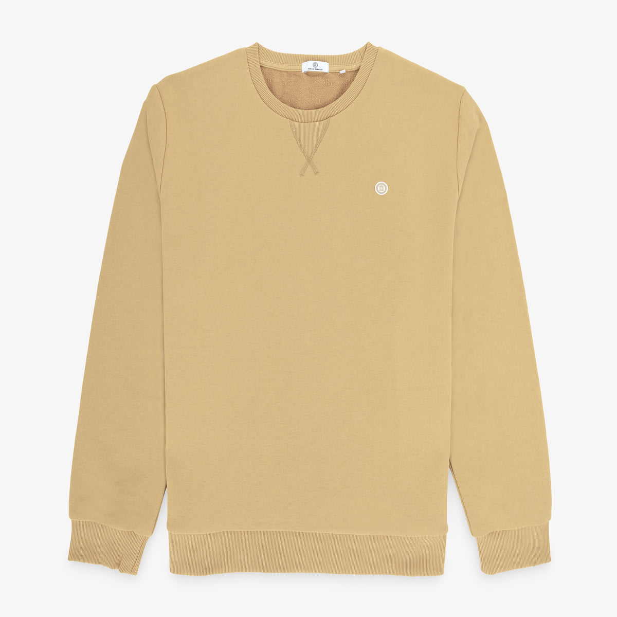 Sweat col rond Stanley en coton molletonné beige