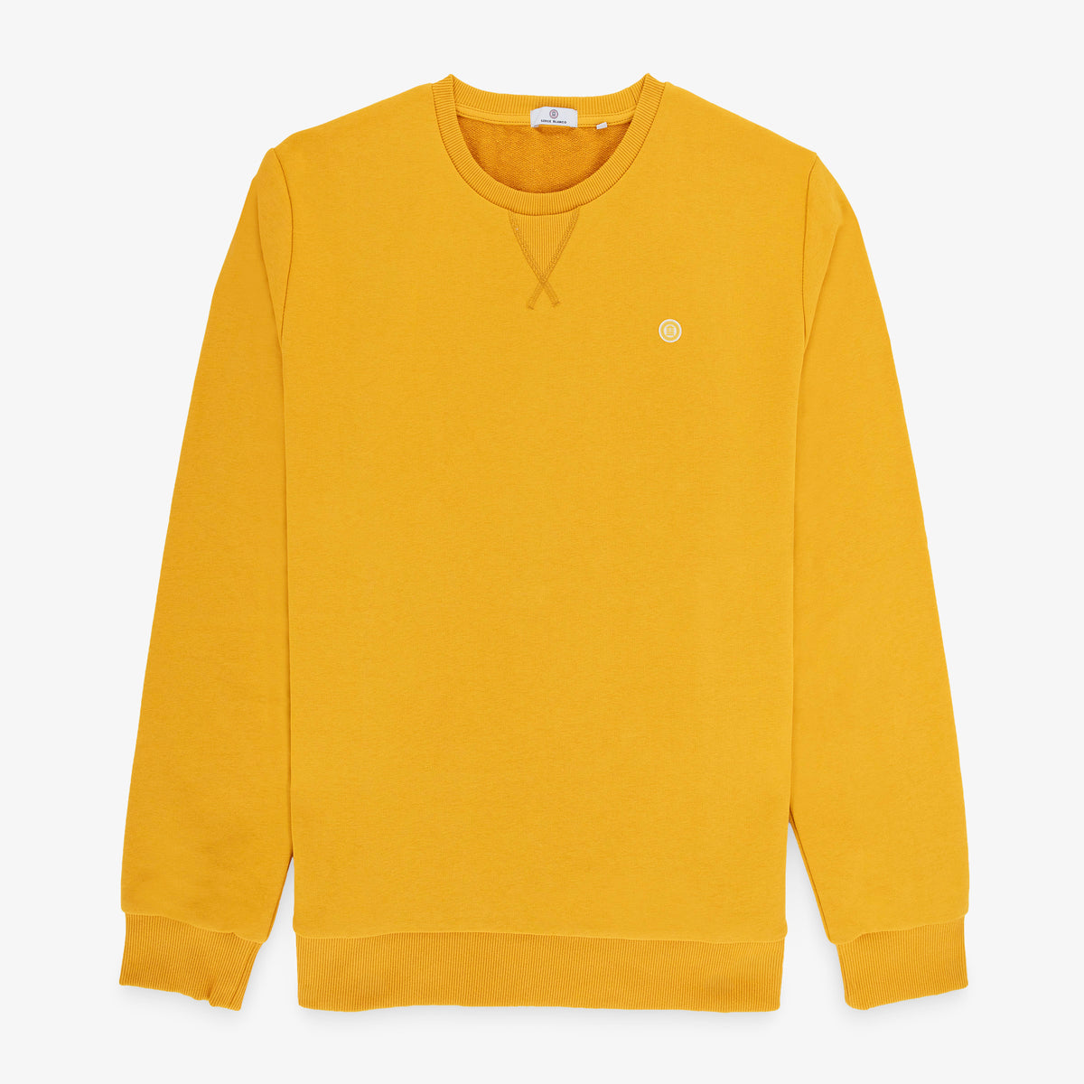 Sweat col rond Stanley en coton molletonné jaune
