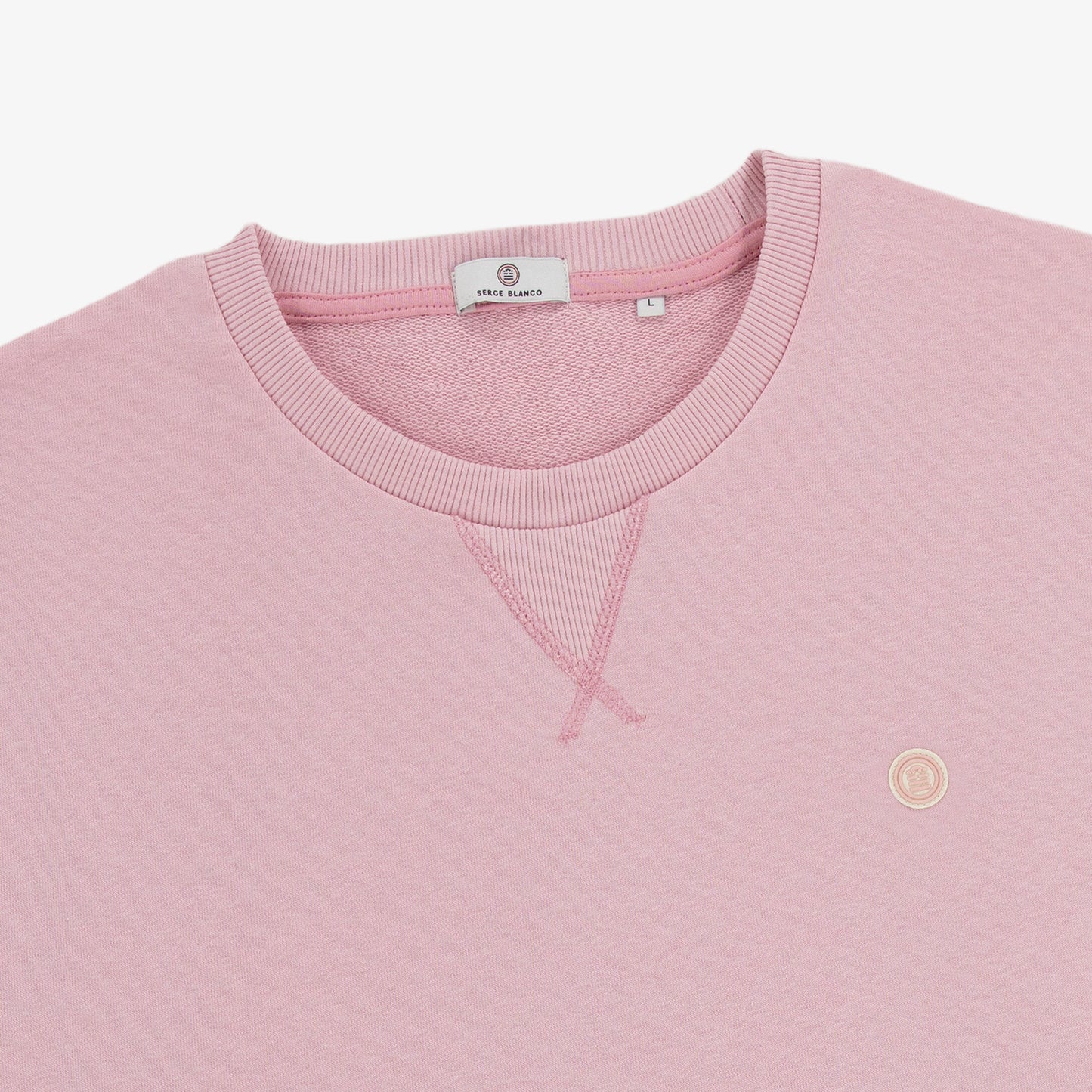 Sweat col rond Stanley en coton molletonné rose
