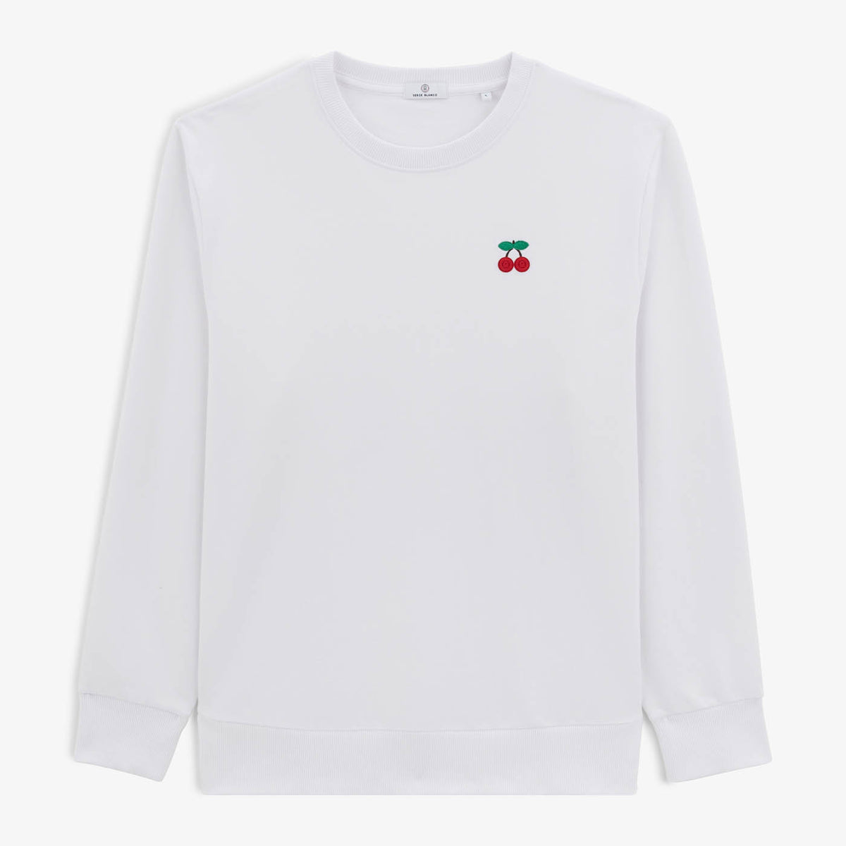 Stan white cherry embroidery sweatshirt