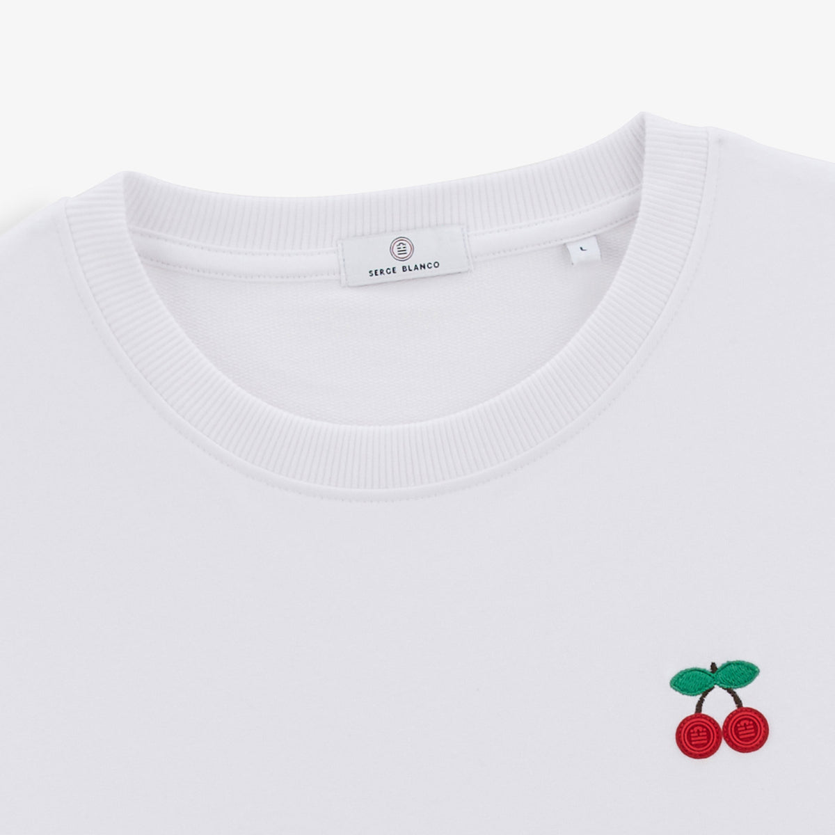 Stan white cherry embroidery sweatshirt