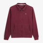 Sweat zippé French Rib col chemise rouge vigne