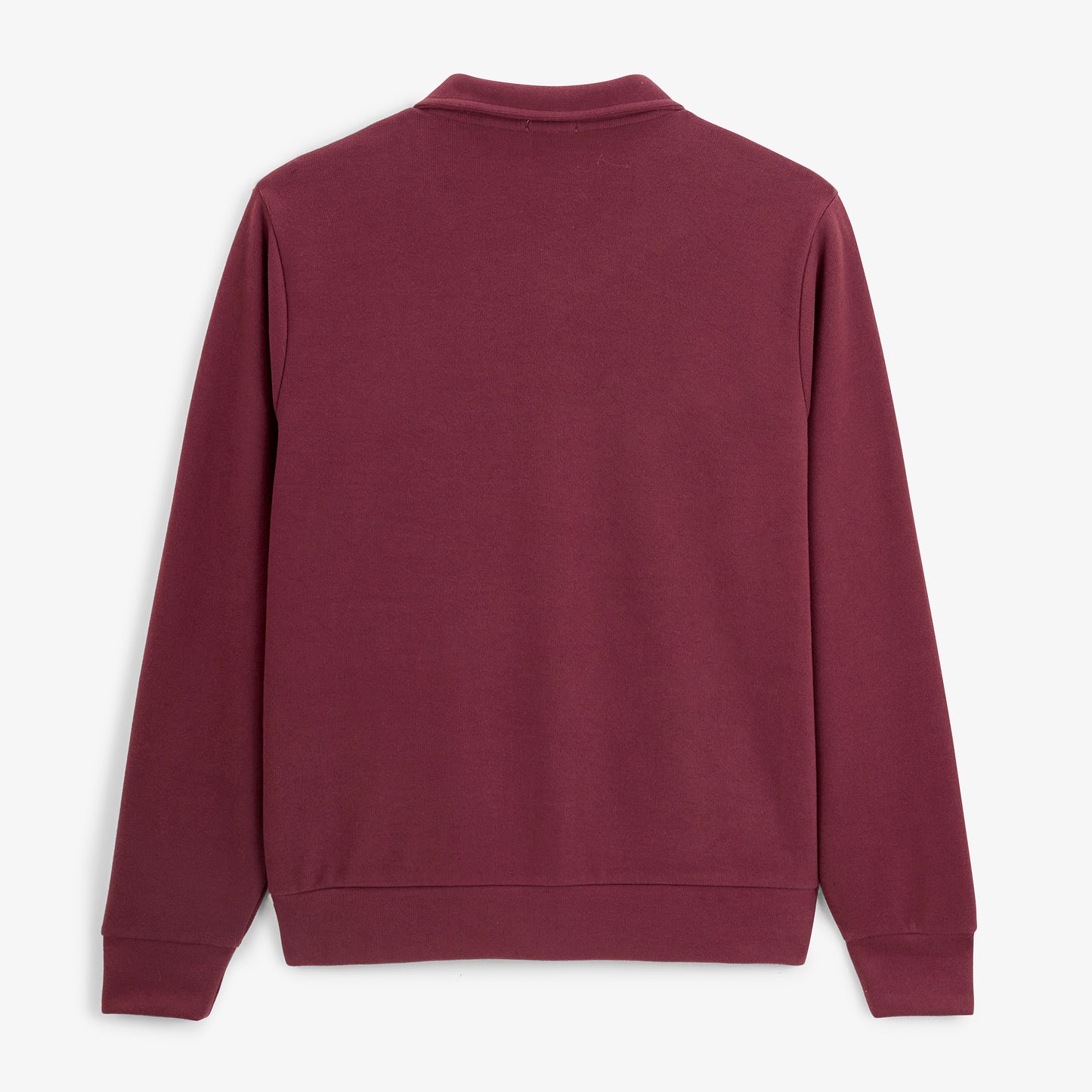 Sweat zippé French Rib col chemise rouge vigne
