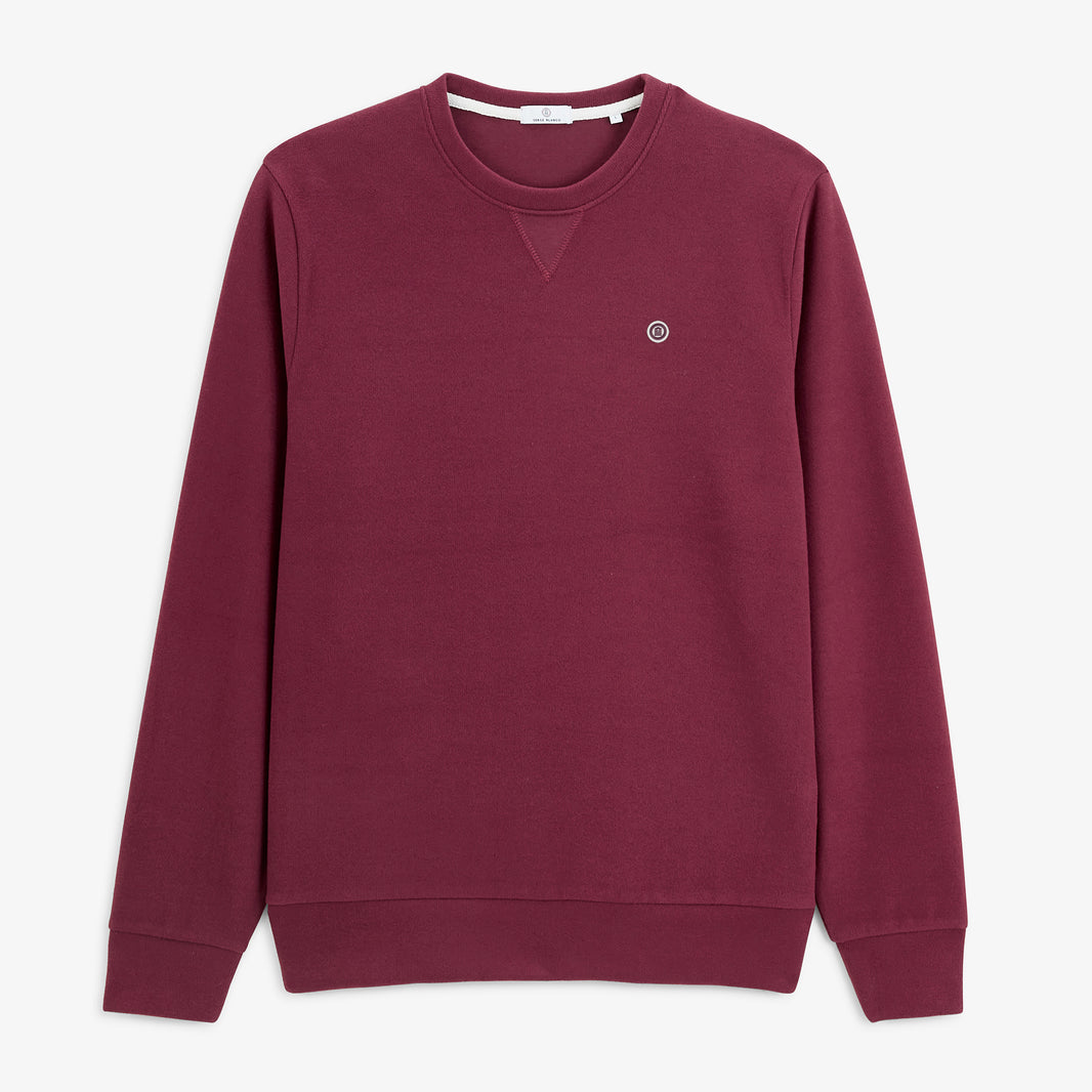 Sweat col rond French Rib rouge vigne