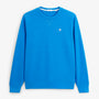 Sweat col rond French Rib en coton bleu niva