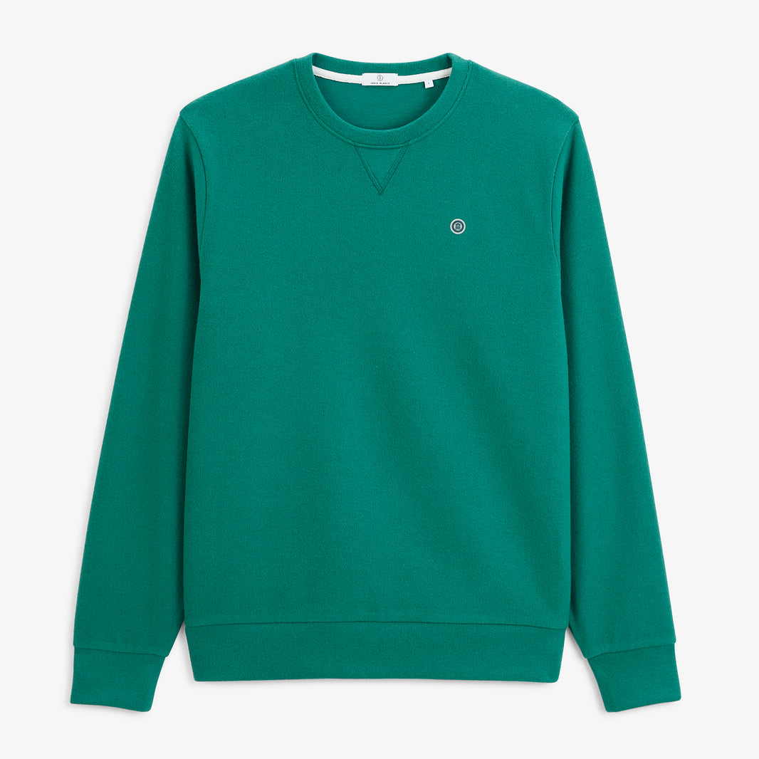 Sweat col rond French Rib vert pivert