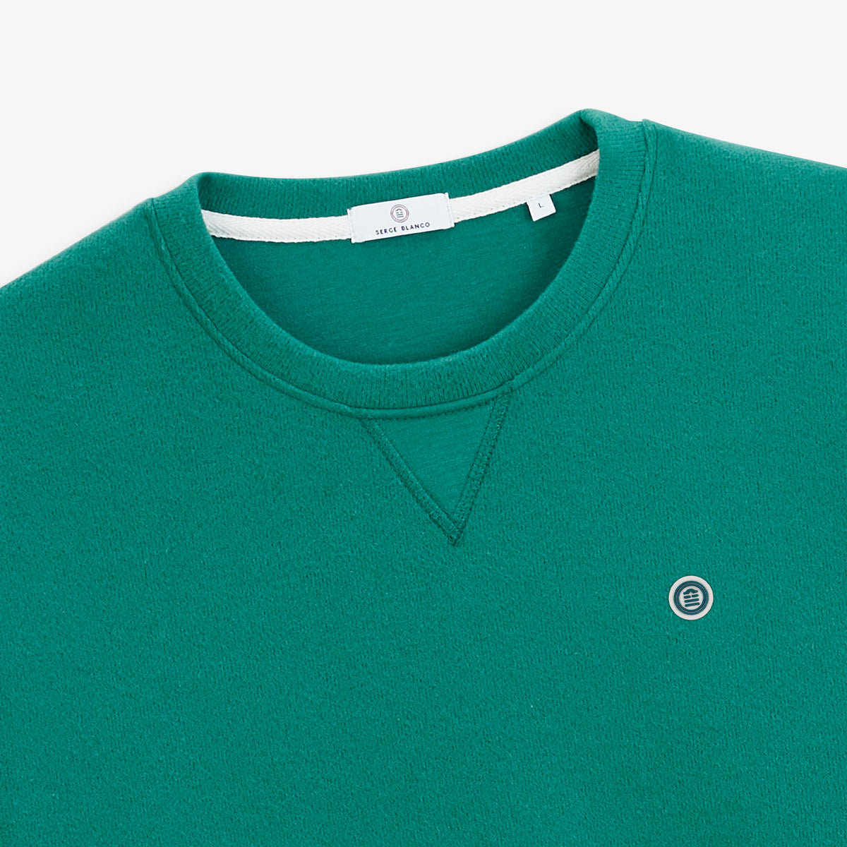 Sweat col rond French Rib vert pivert