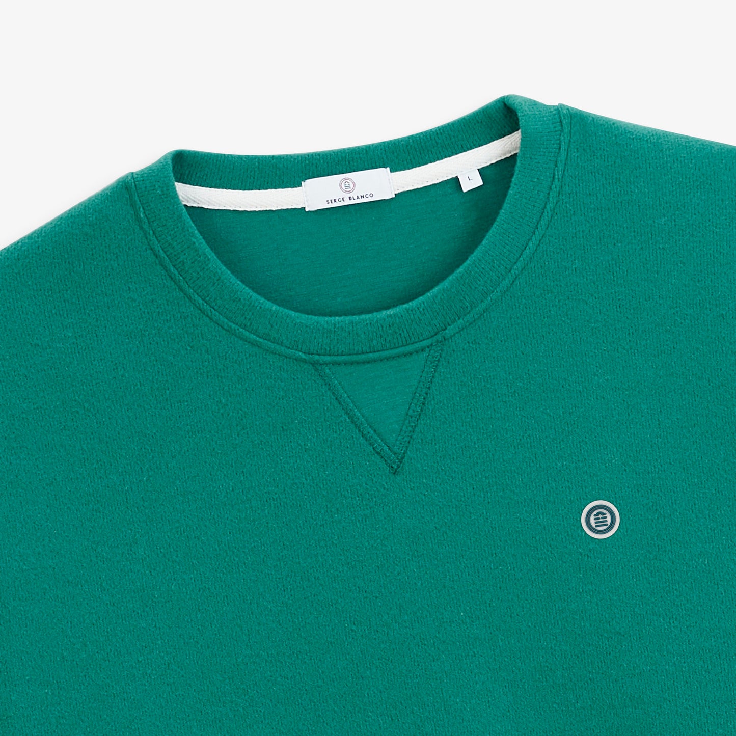 Sweat col rond French Rib vert pivert