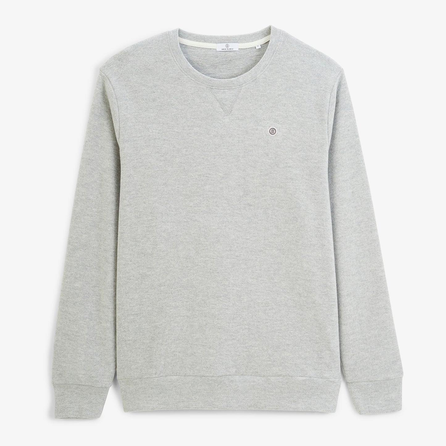 Sweat col rond French Rib gris chiné