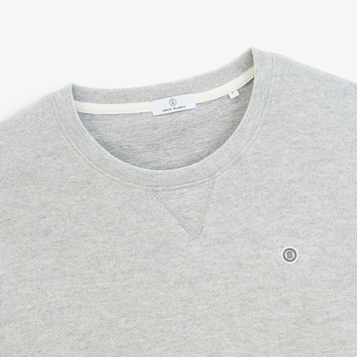 Sweat col rond French Rib gris chiné