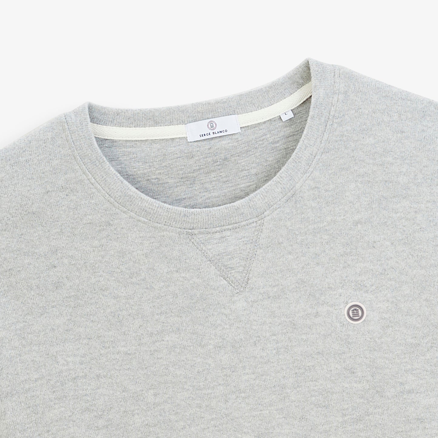 Sweat col rond French Rib gris chiné
