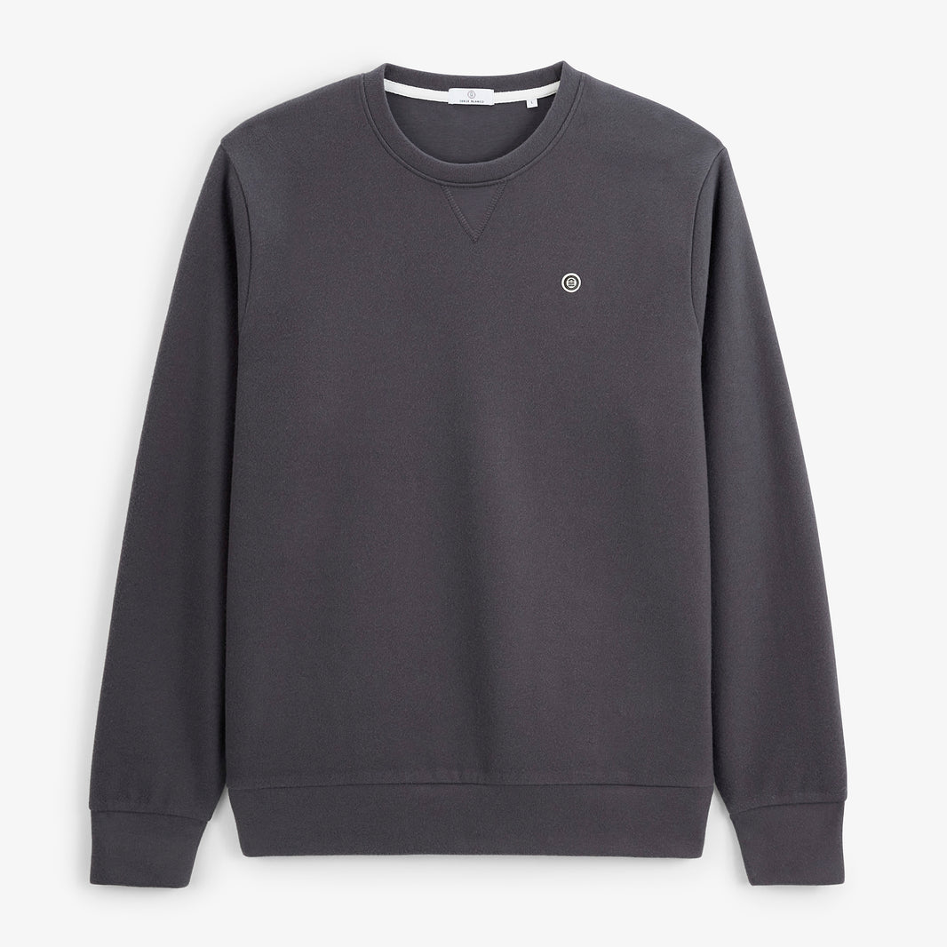 Sweat col rond French Rib gris asphalte