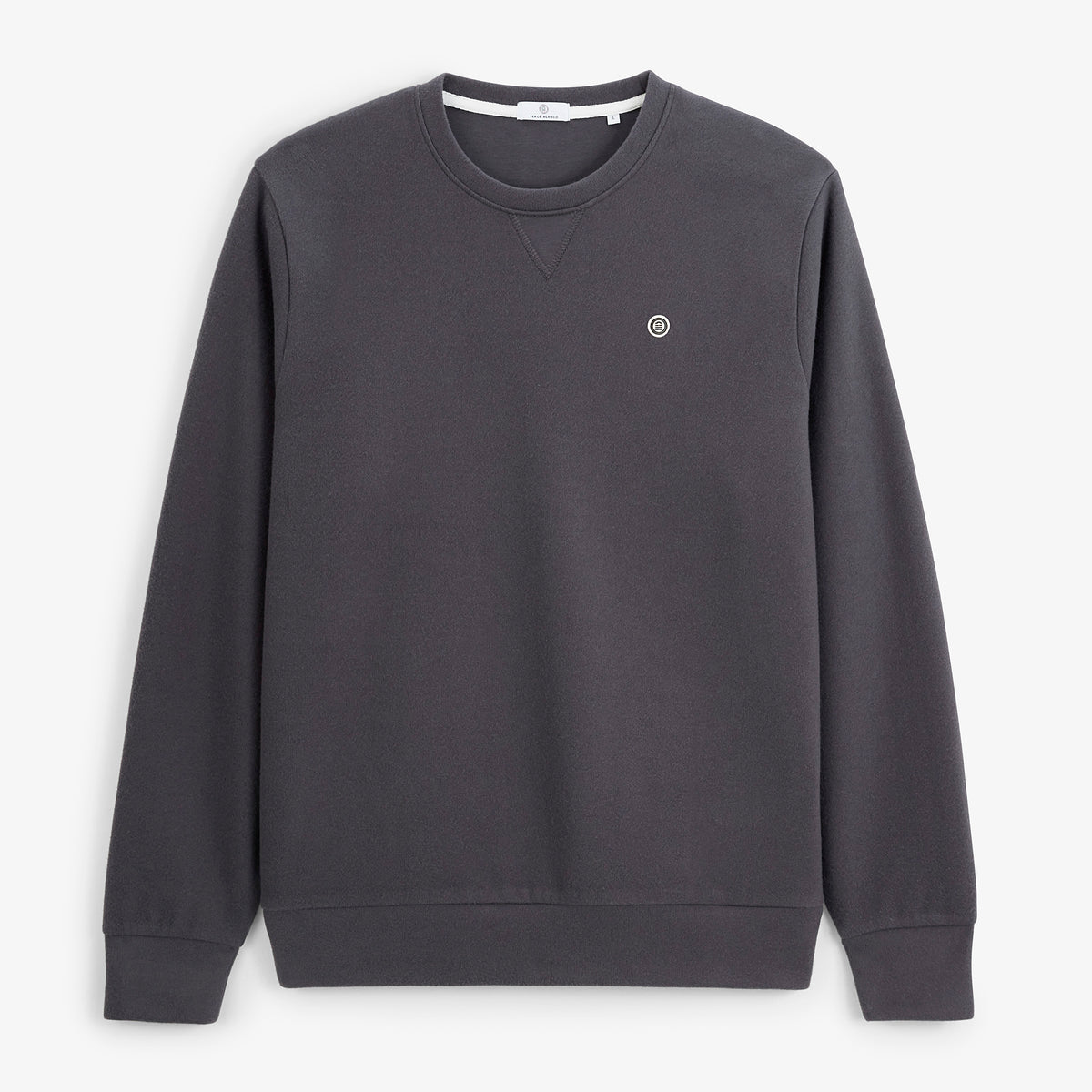 Sweat col rond French Rib gris asphalte