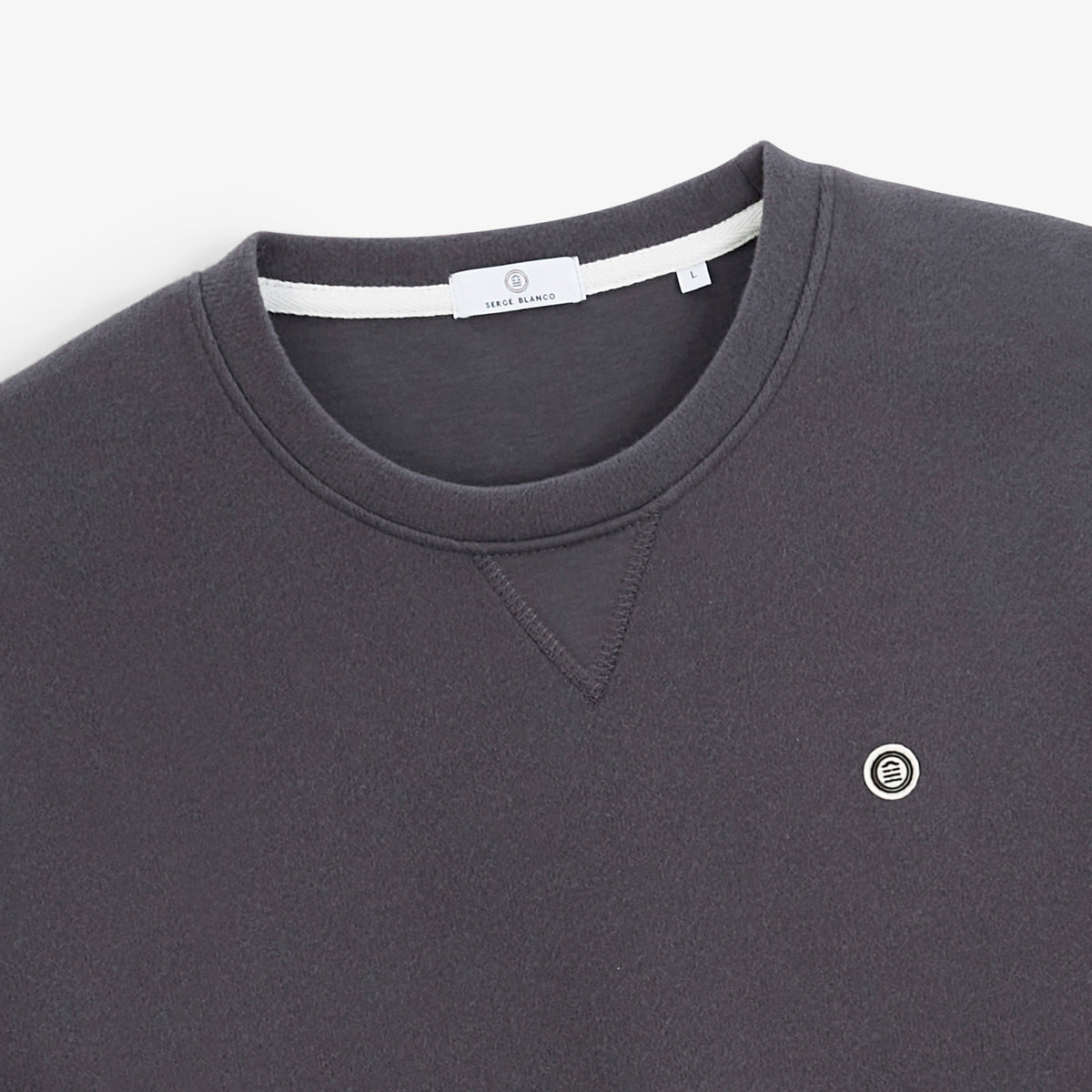 Sweat col rond French Rib gris asphalte