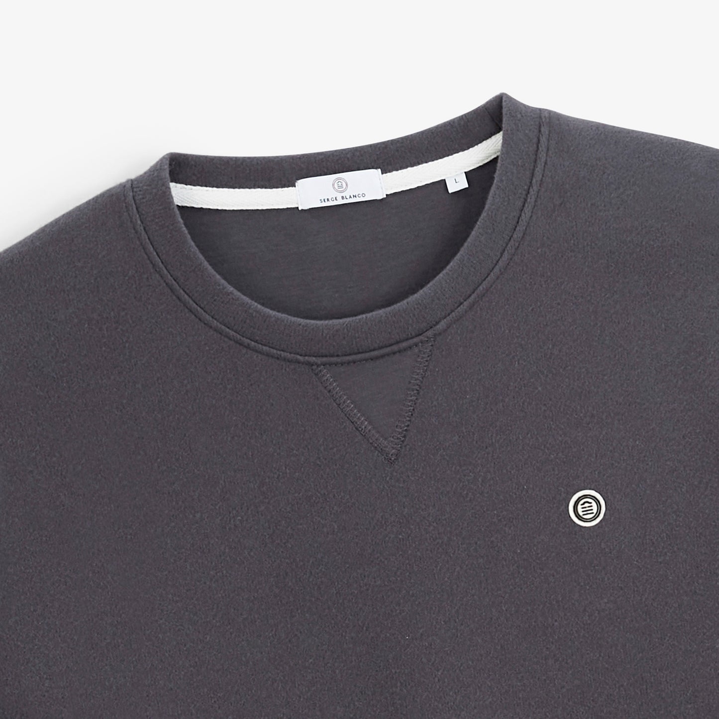 Sweat col rond French Rib gris asphalte