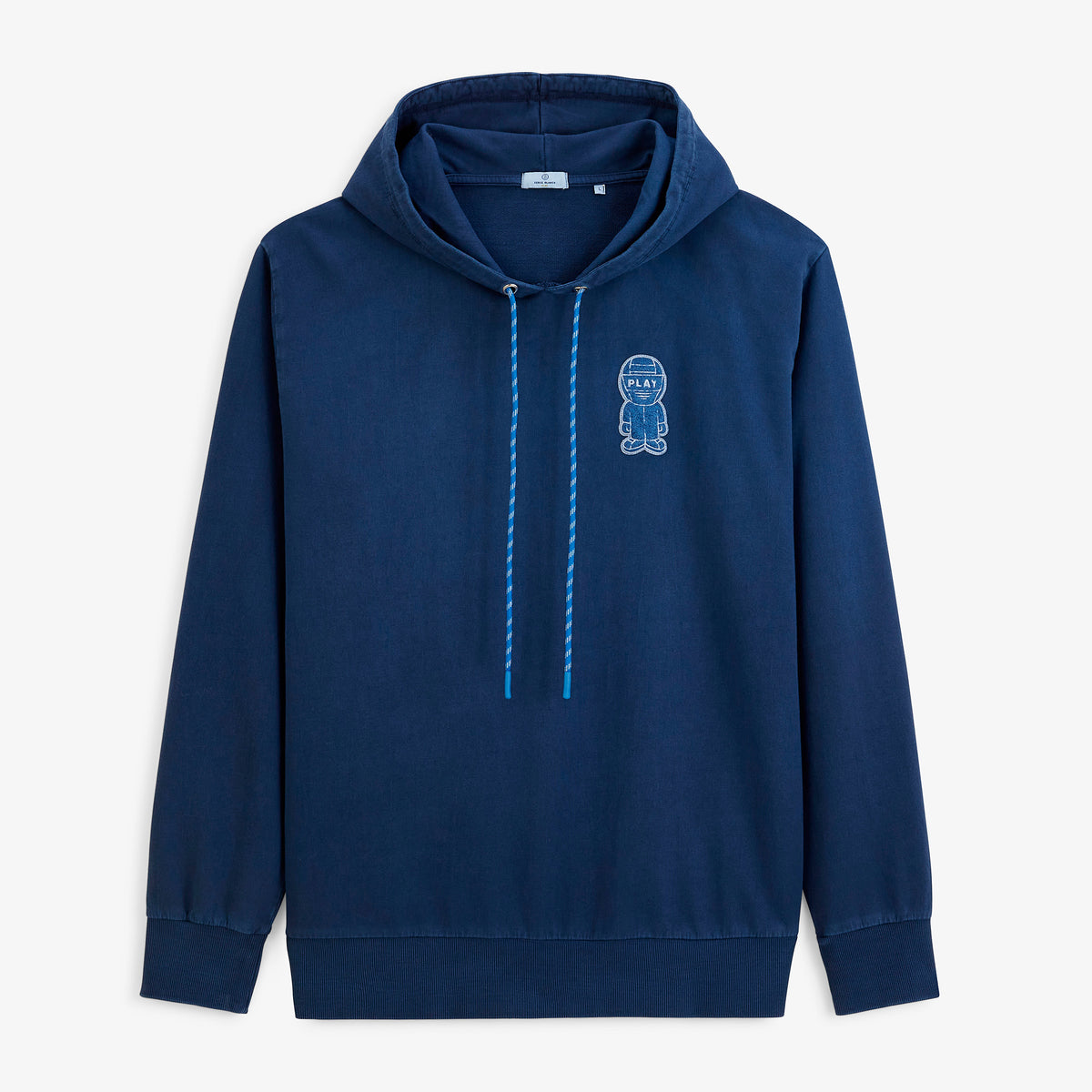 Sweat à capuche en coton molleton bleu marine broderie Pilote SBPLAY