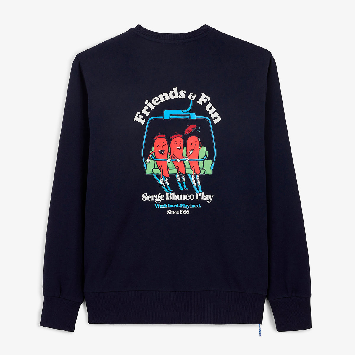 Sweat col rond imprimé Friends & Fun bleu marine