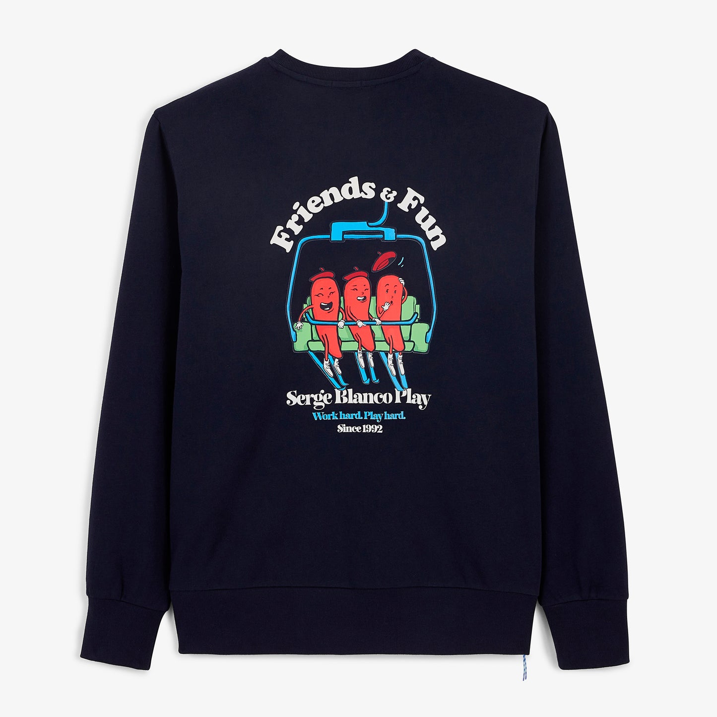 Sweat col rond imprimé Friends & Fun bleu marine