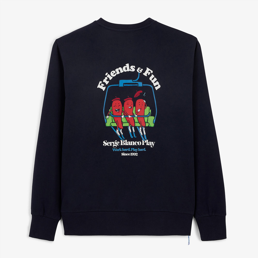 Sudadera de algodón azul marino oscuro con cuello redondo de Friends & Fun SBPLAY