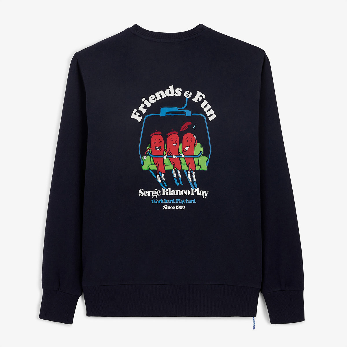 Friends & Fun SBPLAY Dark Navy Blue Cotton Crewneck Sweatshirt