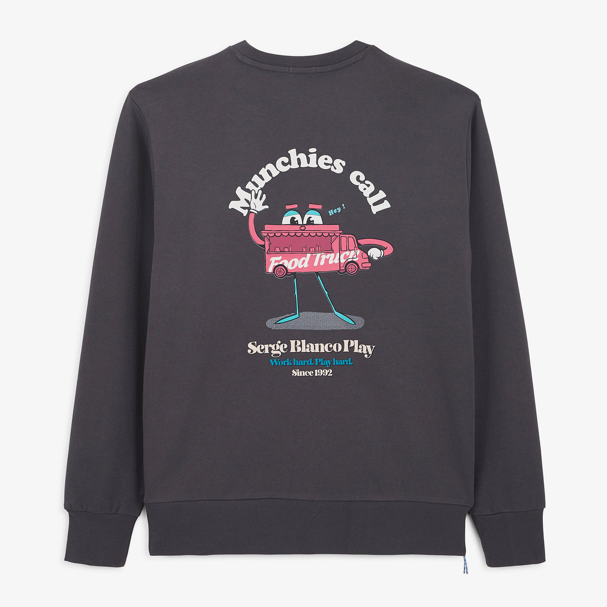 Sweat col rond imprimé Munchies Call gris asphalte SBPLAY