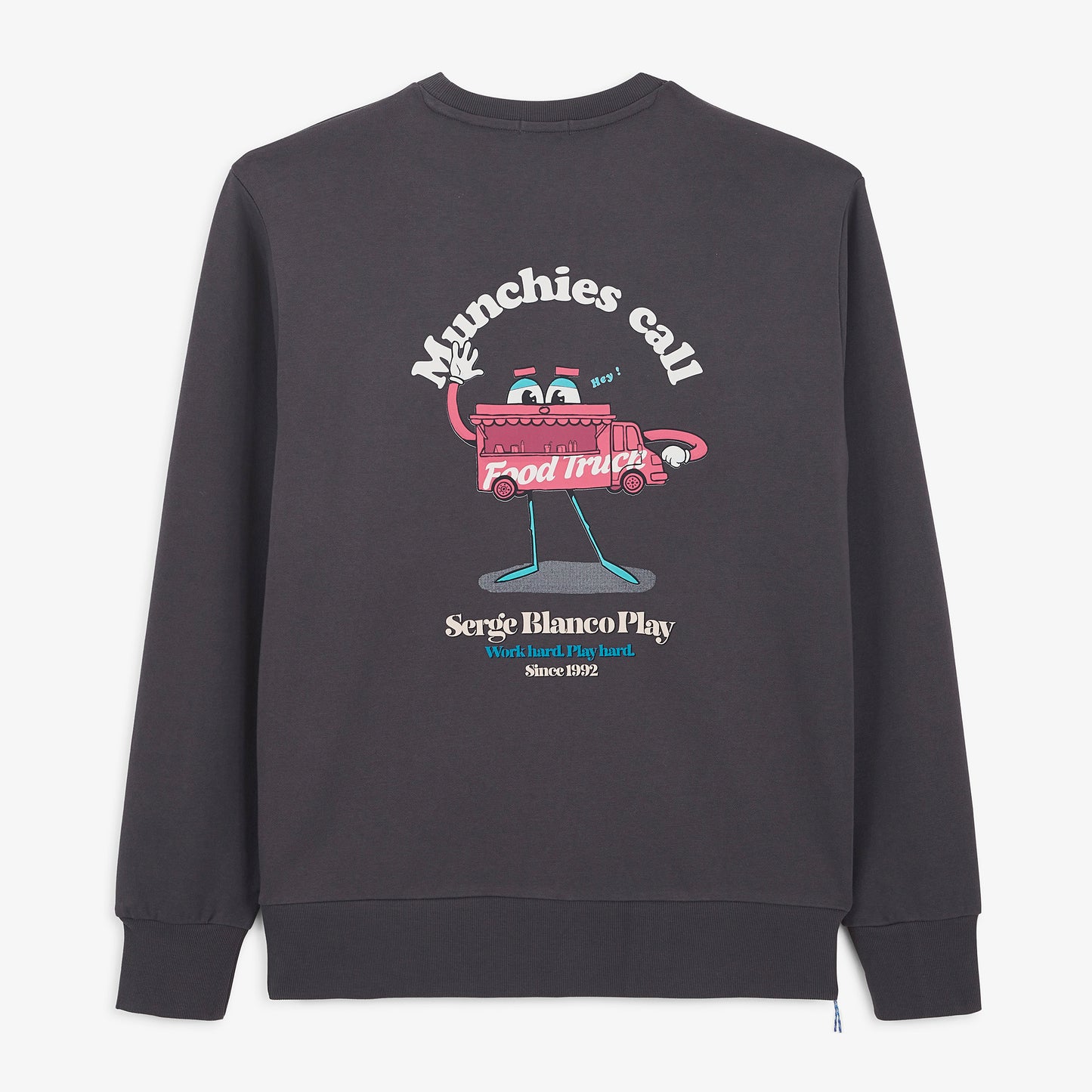 Sweat col rond imprimé Munchies Call gris asphalte SBPLAY