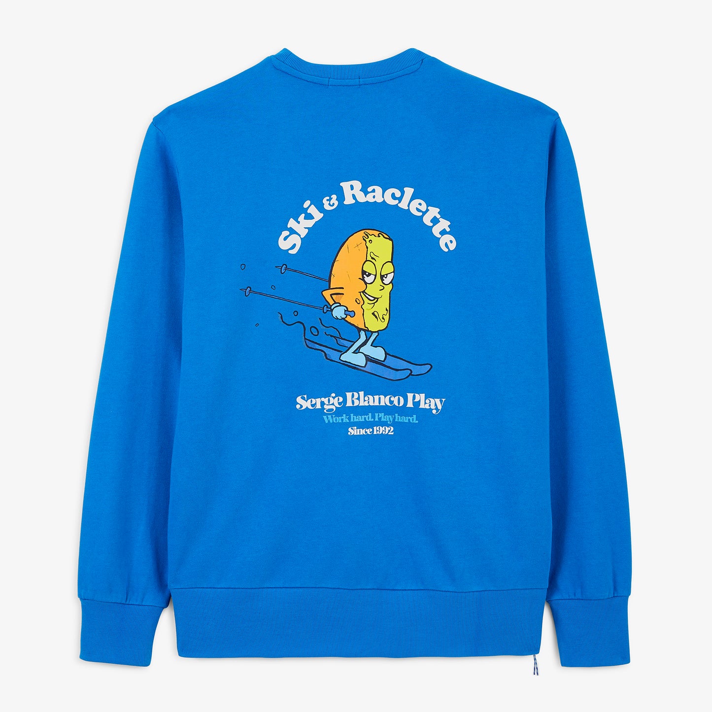 Sweat col rond imprimé Ski & Raclette bleu niva