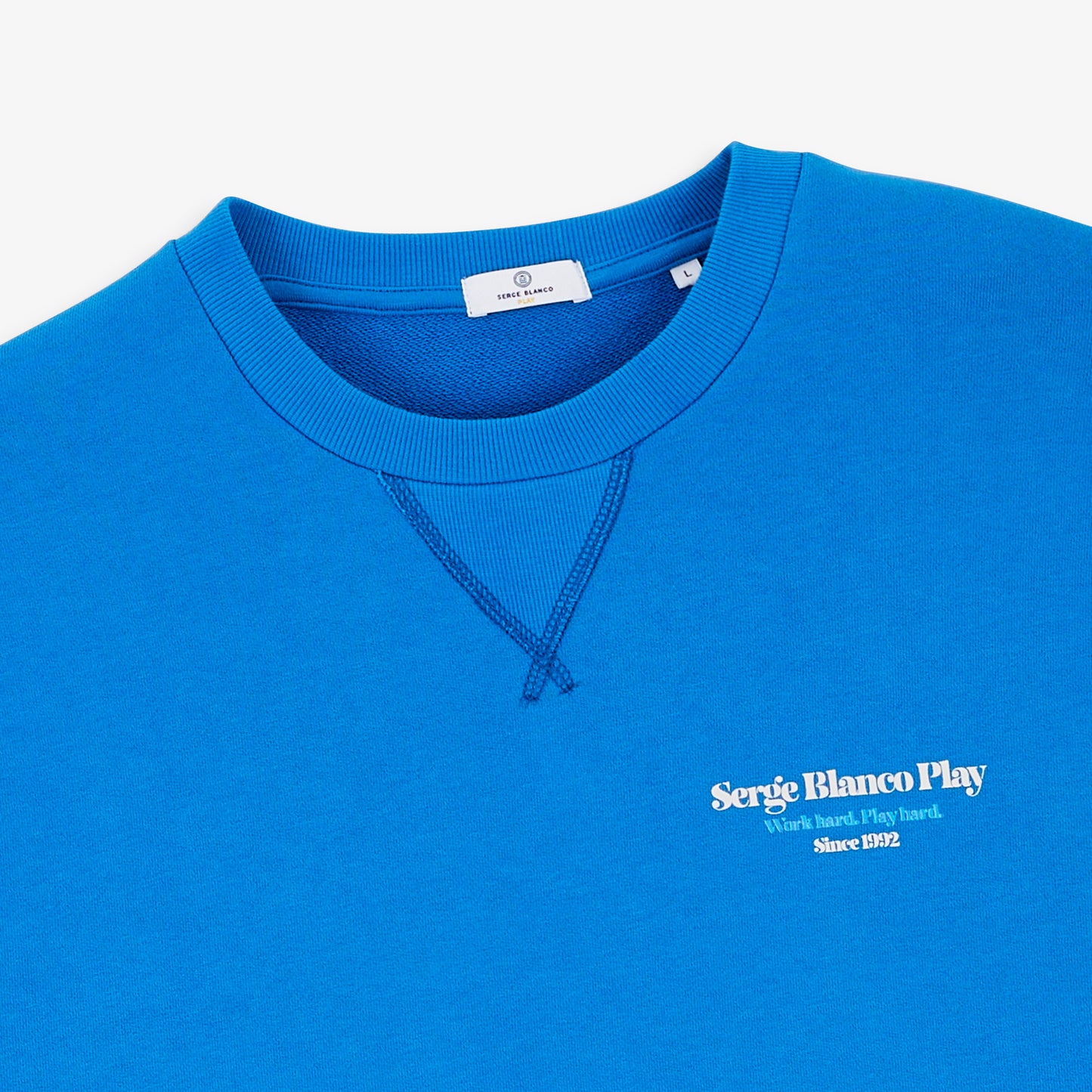 Sweat col rond imprimé Ski & Raclette bleu niva