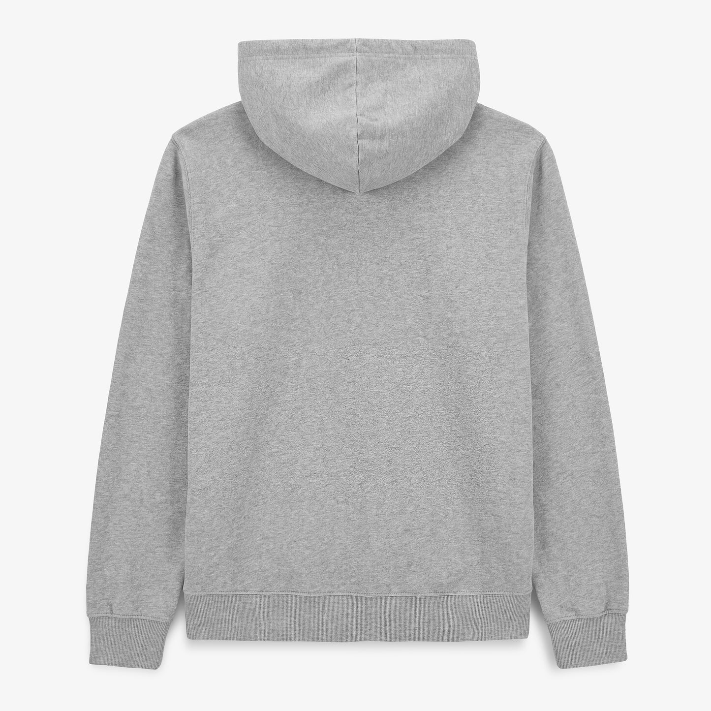 Sweat à capuche zippé teinture old en coton gris chiné