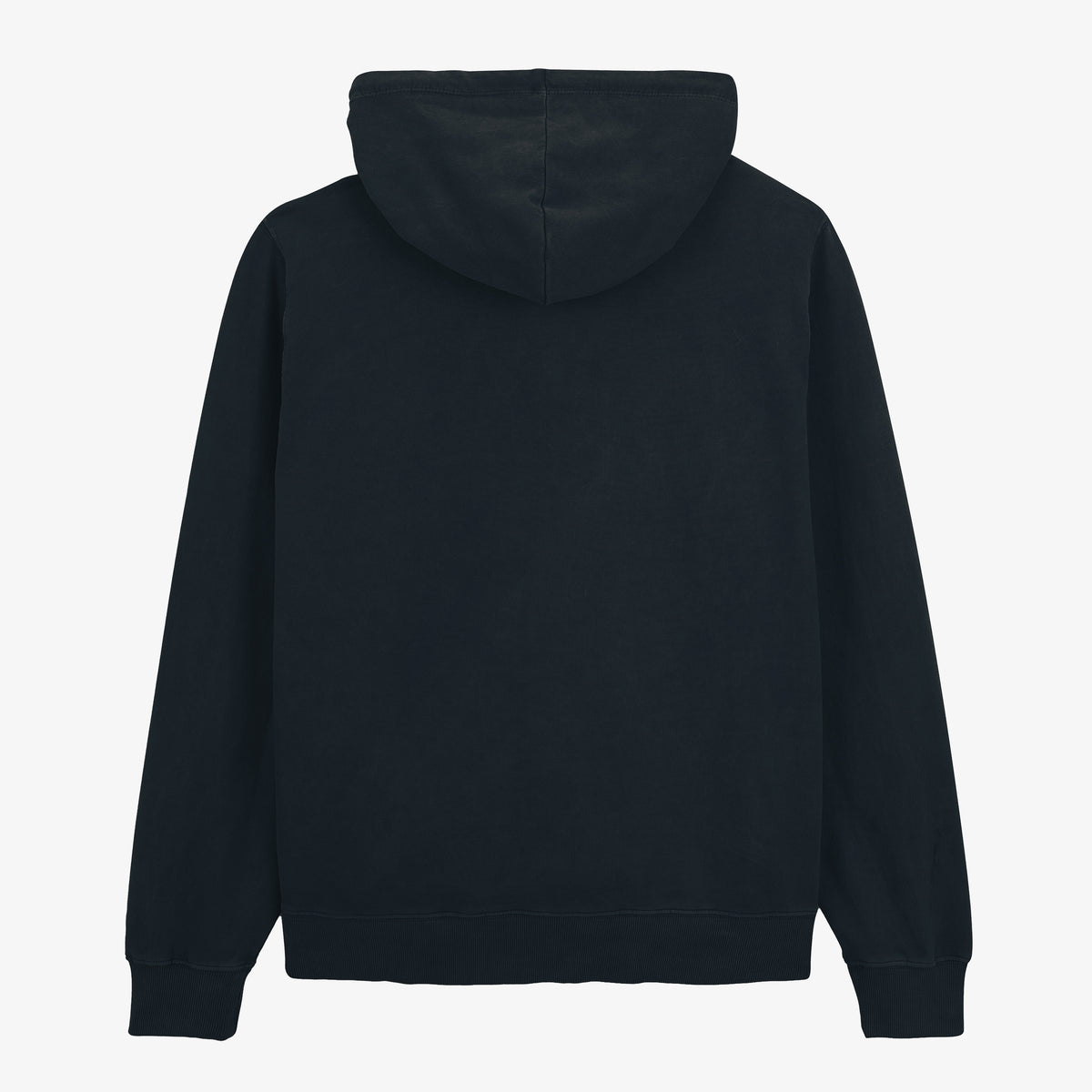 Sweat à capuche zippé teinture old en coton bleu marine