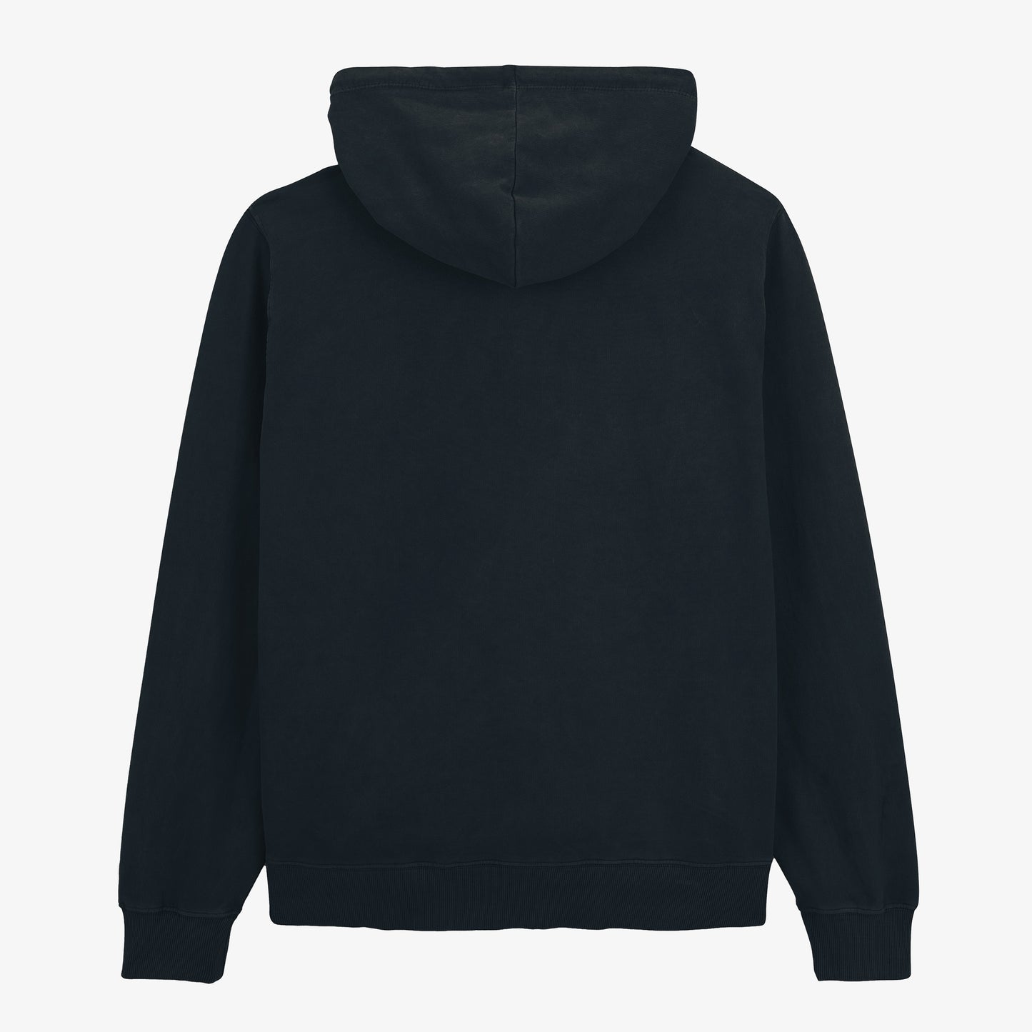 Sweat à capuche zippé teinture old en coton bleu marine