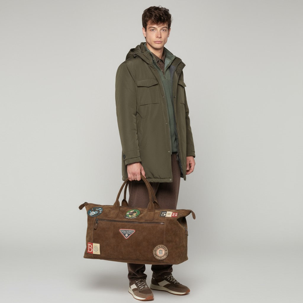 Sac de voyage avec patchs vintages French Goal SERGE BLANCO