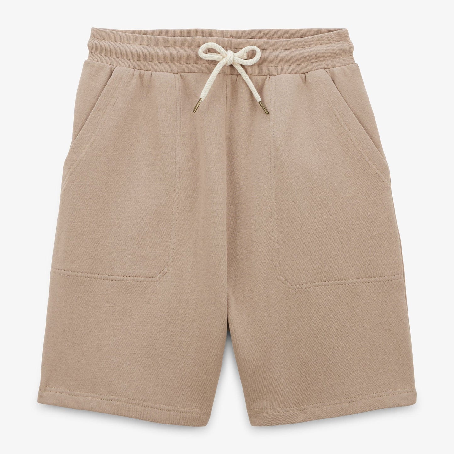 Short en molleton taupe en coton homme serge blanco