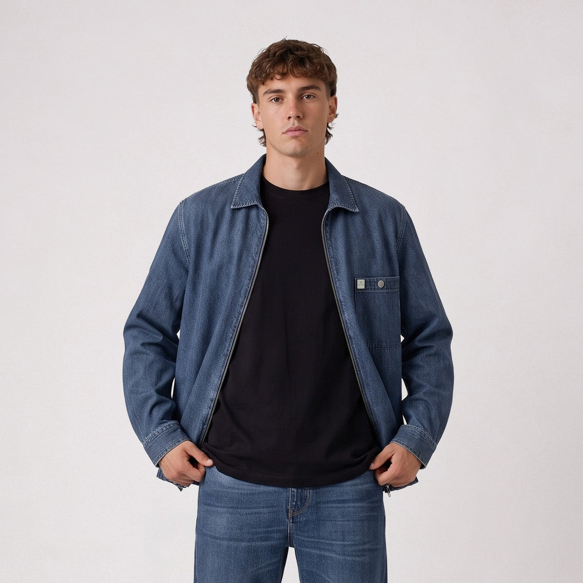 Surchemise denim zippée bleue SBPLAY