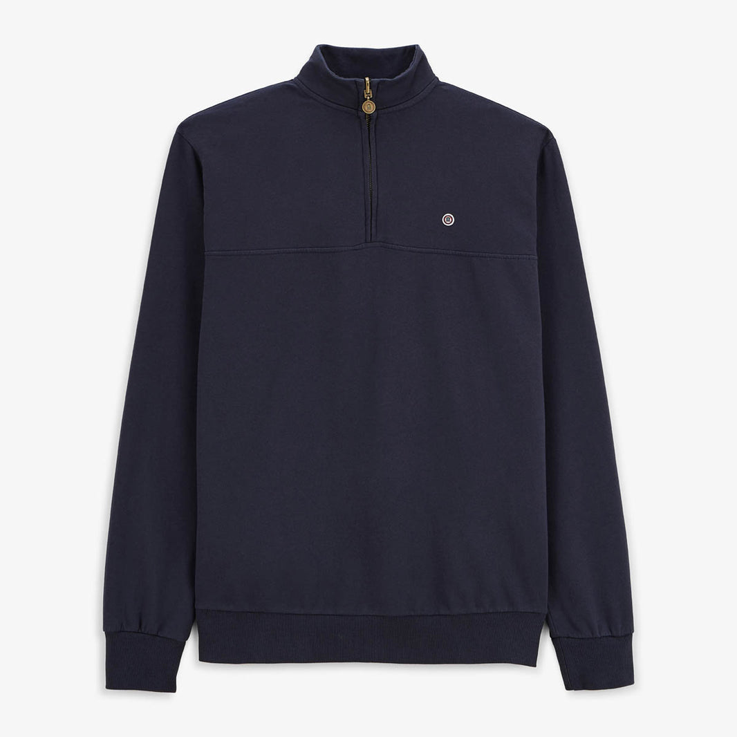 Sweatshirt Saint Cyp mit Reißverschlusskragen in Dunkelblau