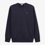Sweat col rond en coton molleton bleu dark navy SERGE BLANCO
