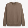 Sweat col rond en coton molleton marron shitake SERGE BLANCO