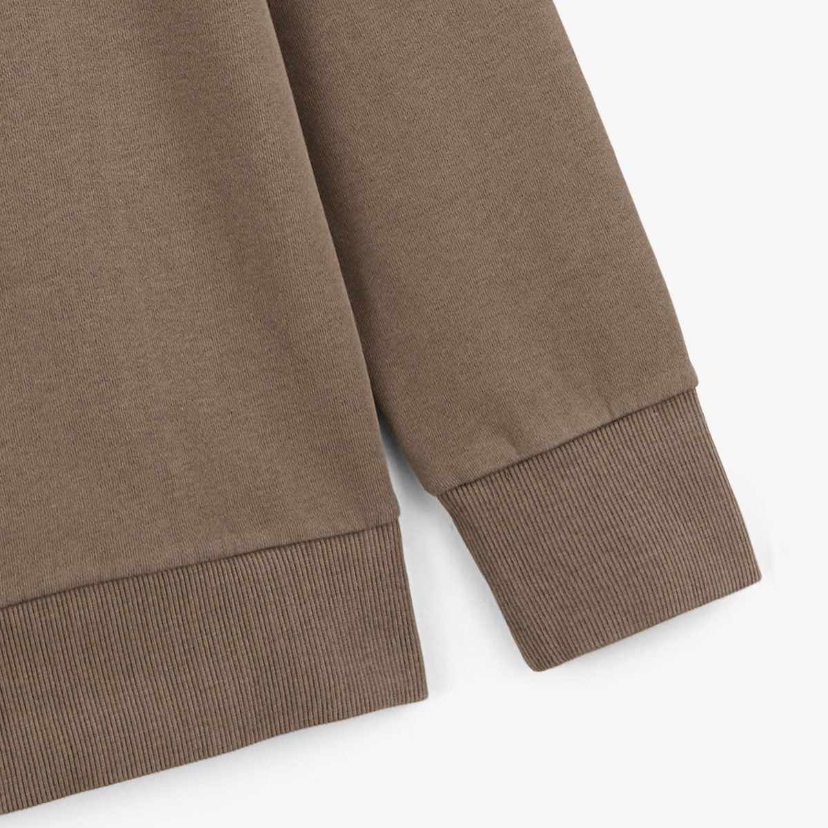 Sweat col rond en coton molleton marron shitake SERGE BLANCO