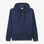 Sweat molleton à capuche en coton Sidney zippé bleu marine