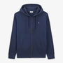 Sweat molleton à capuche en coton Sidney zippé bleu marine homme serge blanco